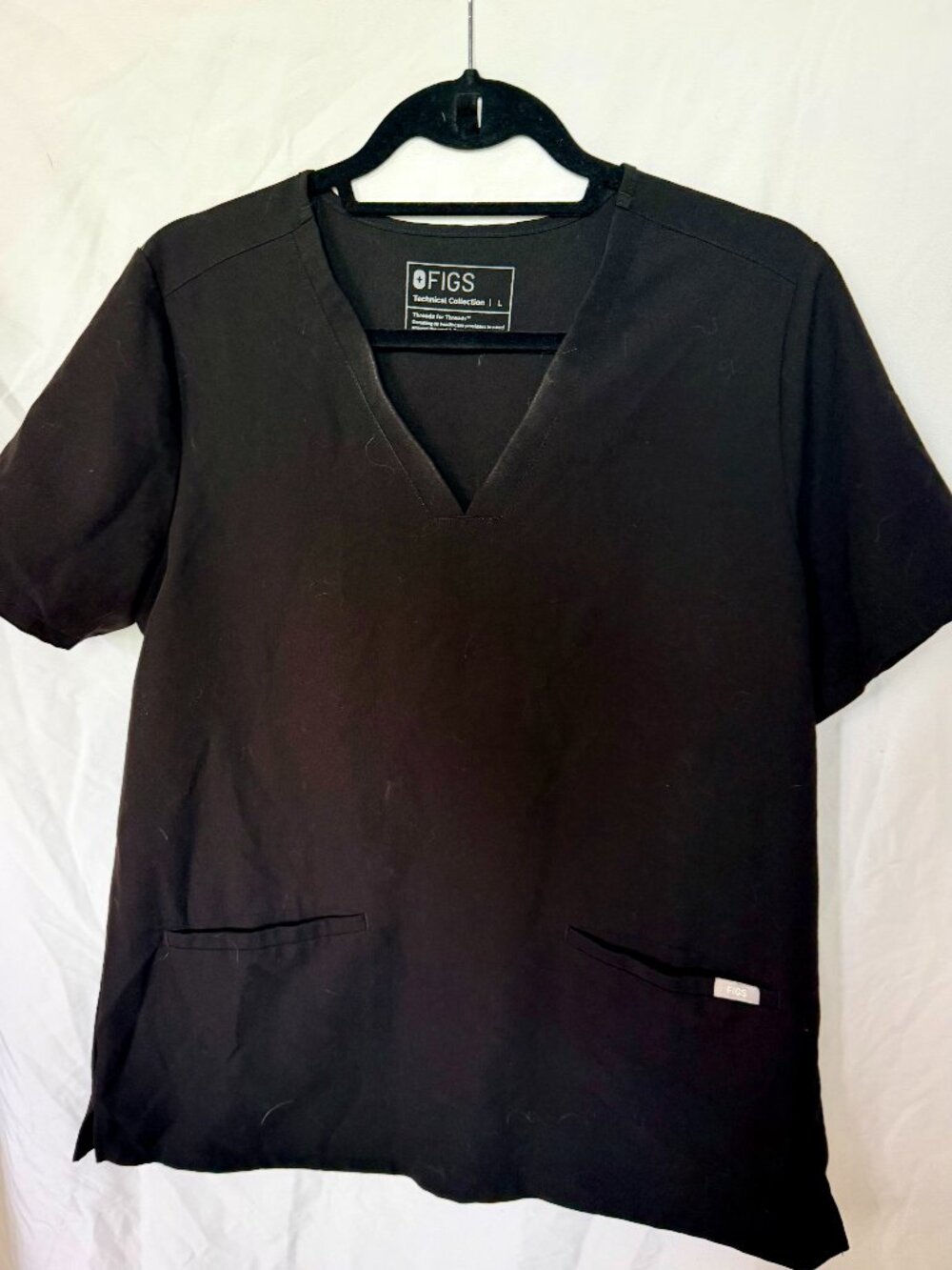 FIGS Casma Scrub Top Black Size Large Technical Collection